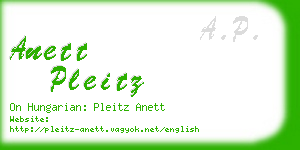 anett pleitz business card